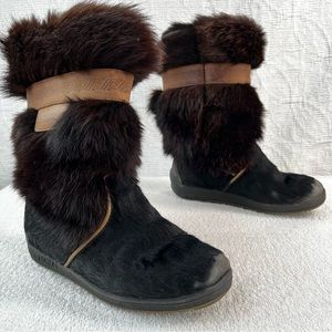 Vintage Tecnica Goat Hair Fur Boots Womens 36 Apres Ski Winter Italian Made Boot